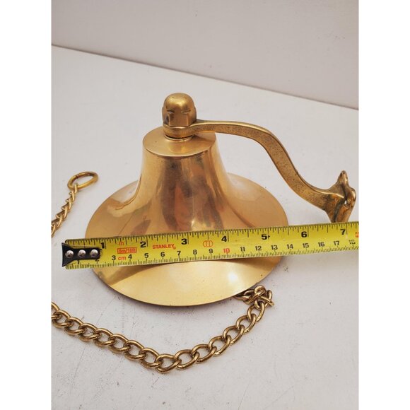 Large Vintage Brass Dinner Bell Wall Mount Decor - Brass Bell , Brass Bell - Picture 4 of 10